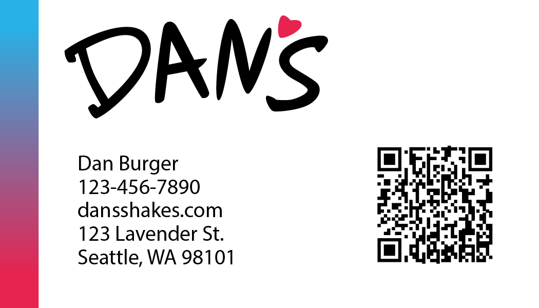 Dan's business card front