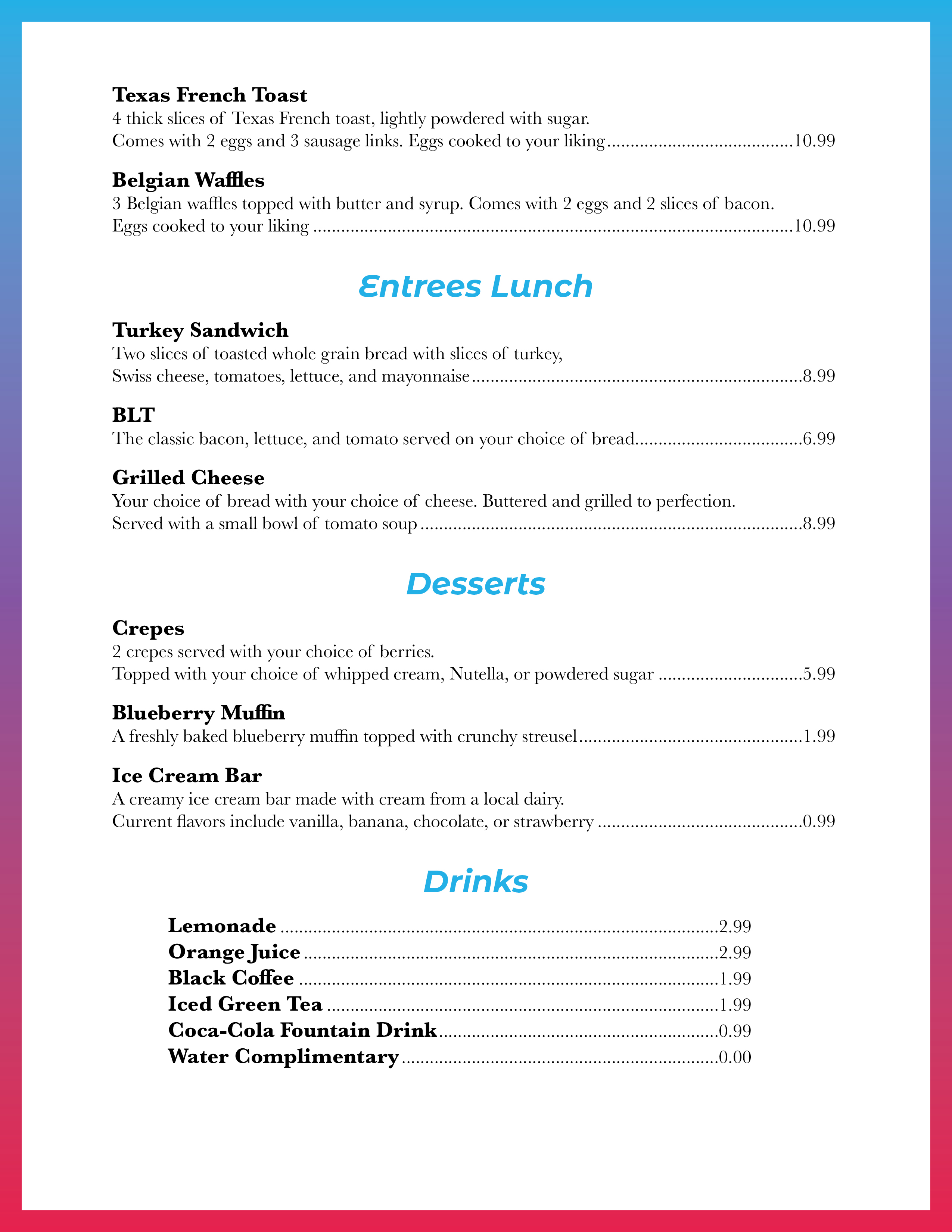 Dan's menu page 3