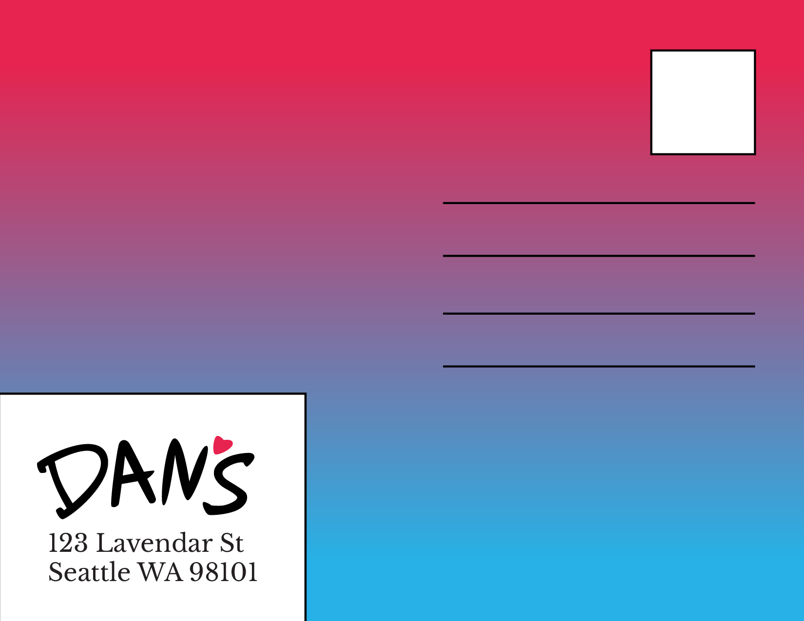 Dan's postcard back